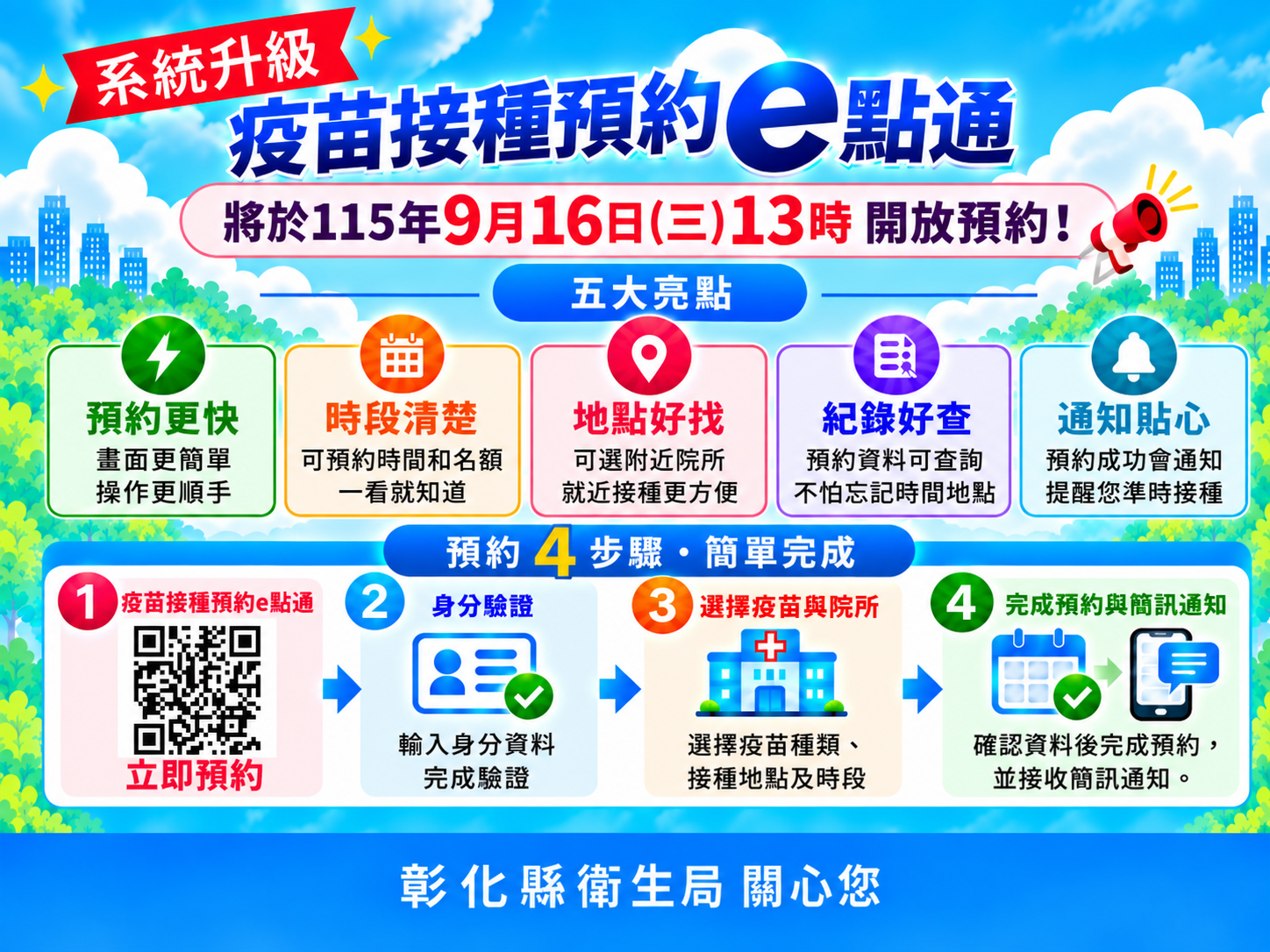 【健康宣導】疫苗預約平台全面升級，預約查詢一次OK！宣傳圖片