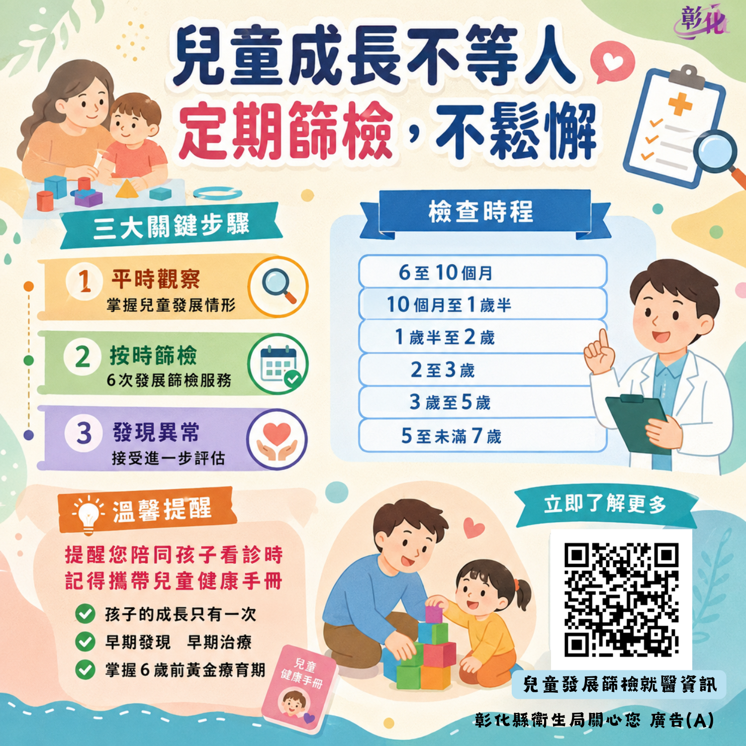 【健康宣導】定期發展篩檢,守護孩子的健康與未來宣傳圖片