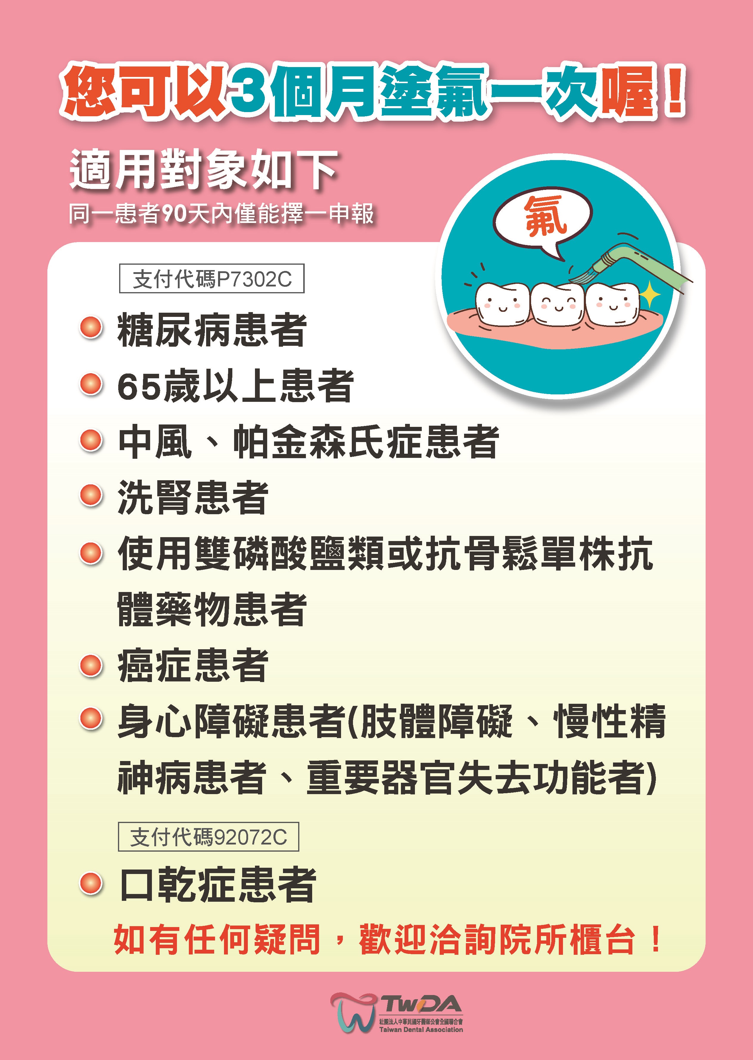 【健康宣導】特殊族群有氟囉!